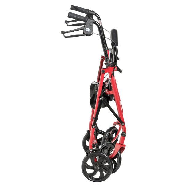 Drive Durable 4 Wheel Rollator folded for transport
