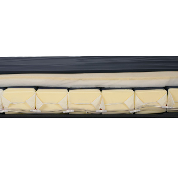 Drive Balanced Aire mattress cross-section showing air cylinders and visco foam top layer