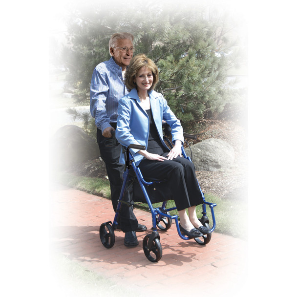 Drive Duet Rollator Transport Chair used as a transport chair with a caregiver