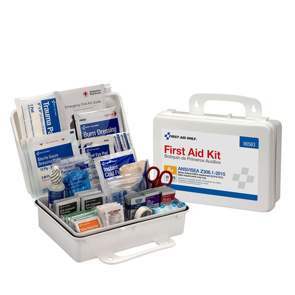 First 25 Person Plastic First Aid Kit – ANSI A+, Type III, ANSI 2015 Compliant, OSHA Compliant