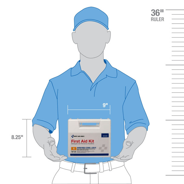 First 25 Person Bulk Plastic ANSI A – First Aid Kit with Dividers, ANSI 2015 Compliant, OSHA Compliant