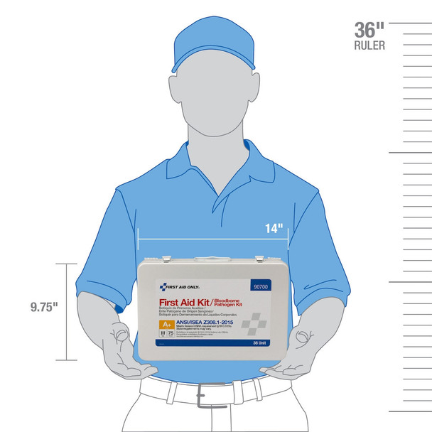 First 75 Person 36 Unit First Aid Kit – ANSI A+ Compliant with BBP Pack, Weatherproof Steel Case, Type III