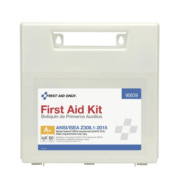 First 50 Person ANSI A+ Bulk First Aid Kit – Plastic, ANSI 2015 Compliant, OSHA Compliant, 183 Pieces Included
