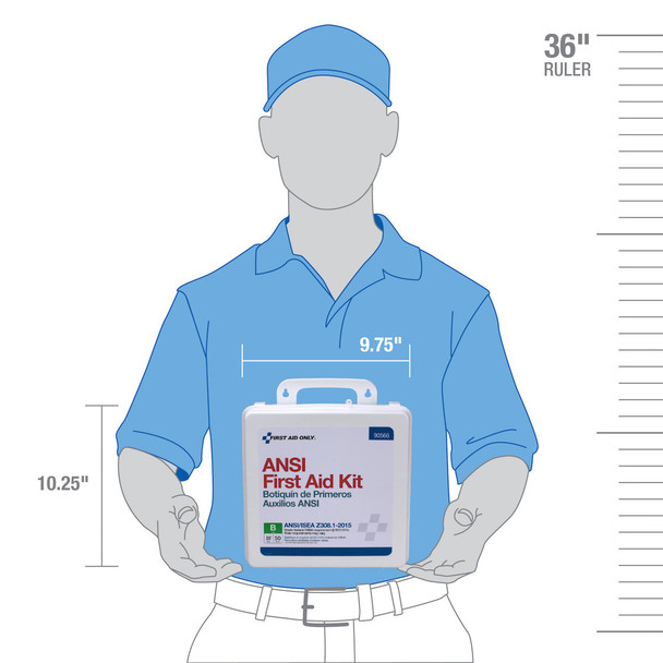 First 50 Person Bulk First Aid Kit – ANSI B, Type III, Weatherproof Plastic Case, ANSI 2015 Compliant