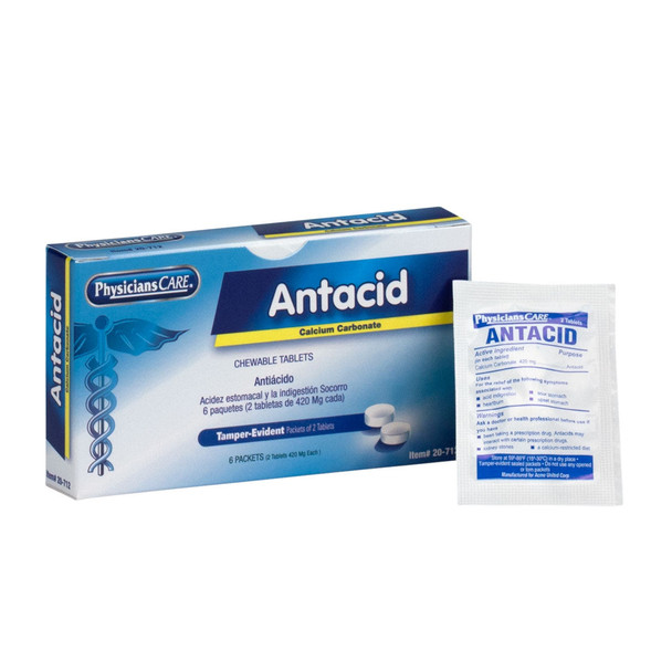 First PhysiciansCare Antacid – Includes 6 Packets of 2 Tablets, Fights Everyday Heart Burn