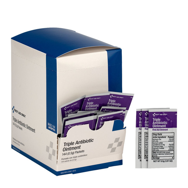 First Triple Antibiotic Ointment – 144 per Box, For Workplace First Aid and Injury Care, For Workplace First