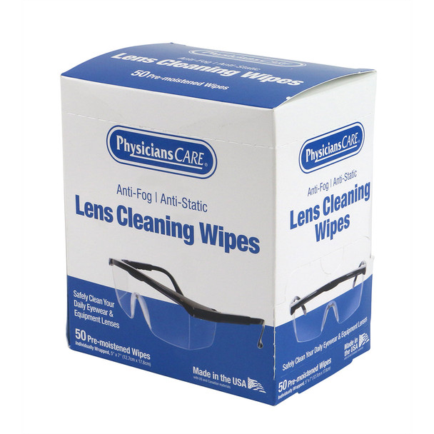 First Lens Cleaning Wipes – 50 Count, For Workplace First Aid and Injury Care, For Workplace First