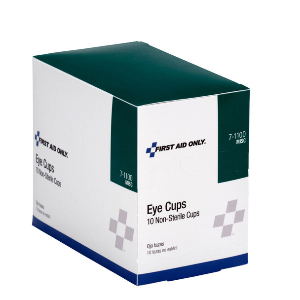First Non-Sterile Eye Cups – 10 Per Box, For Workplace First Aid and Injury Care, For Workplace First