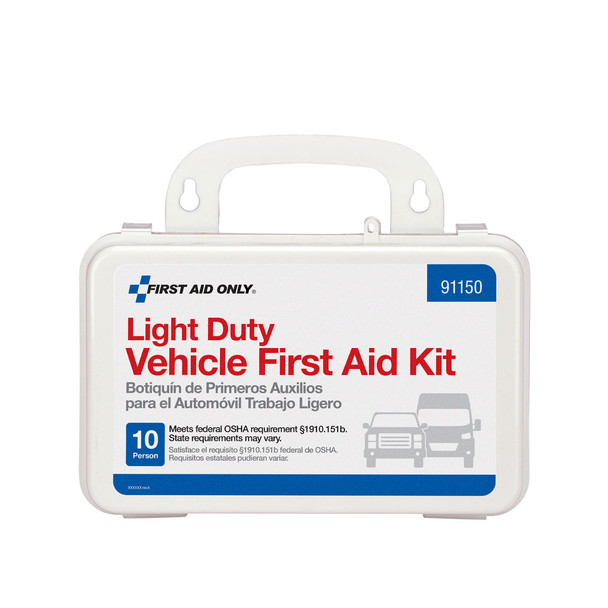 First 10-Person Plastic Light Duty Vehicle First Aid Kit – OSHA Compliant, Weatherproof Case