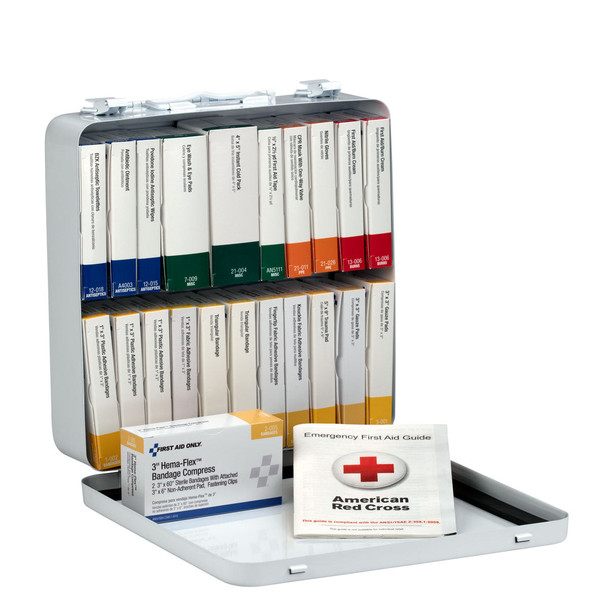 First 24 Unit First Aid Kit – Metal Case, OSHA Compliant, OSHA Compliant, This 165-Piece, For Workplace First