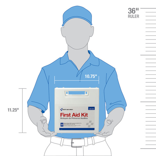 First 50 Person First Aid Kit – Plastic Case with Dividers, OSHA Compliant, The Plastic Case