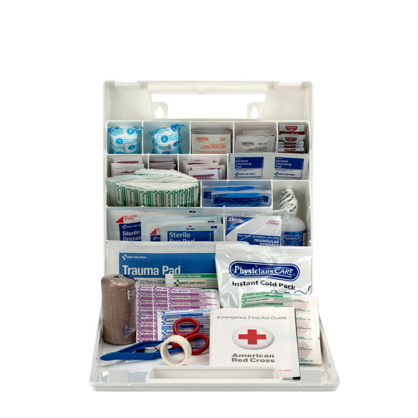 First 50 Person First Aid Kit – Plastic Case with Dividers, OSHA Compliant, The Plastic Case