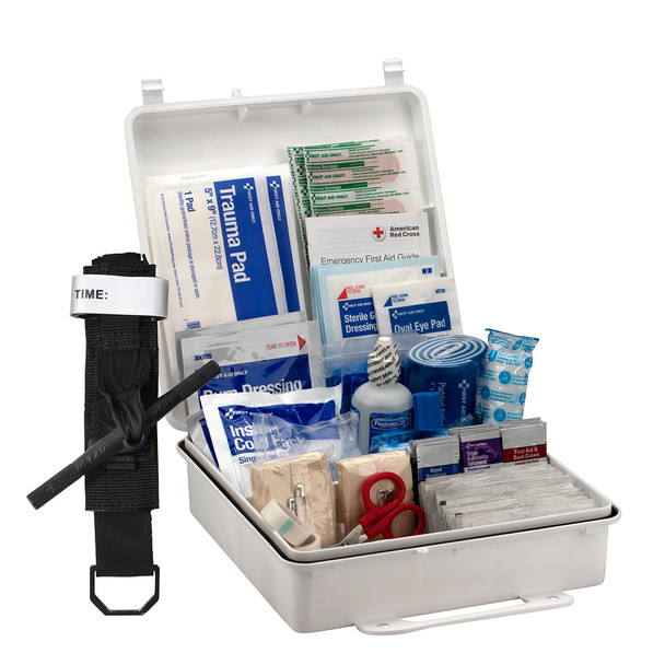 First 50 Person ANSI B Plastic First Aid Kit – ANSI 2021 Compliant, Weatherproof Case, OSHA Compliant