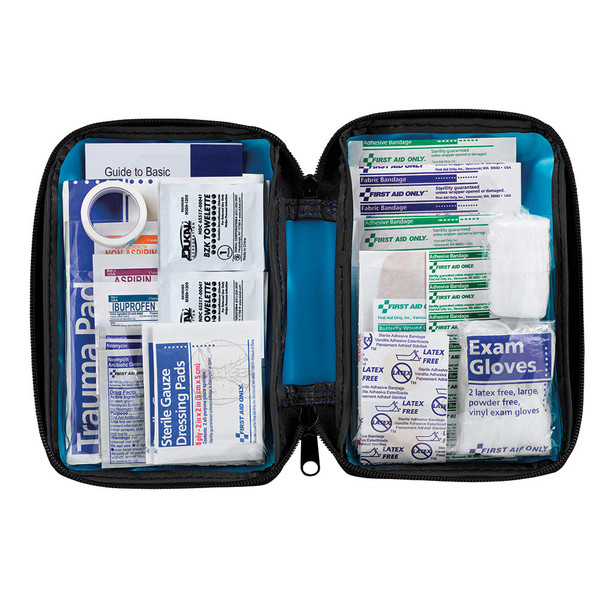 First 80 Piece First Aid Kit – Fabric Case, 6 per case, For Workplace First Aid and Injury Care