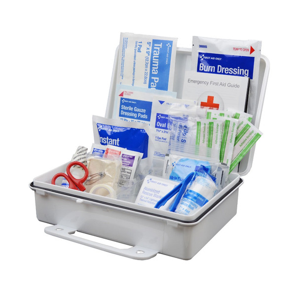 First 25 Person ANSI A Plastic First Aid Kit – ANSI 2021 Compliant, Weatherproof Case, OSHA Compliant