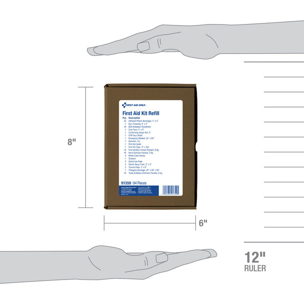 First 25 Person ANSI A Refill Kit – ANSI 2021 Compliant, OSHA Compliant, For Workplace First