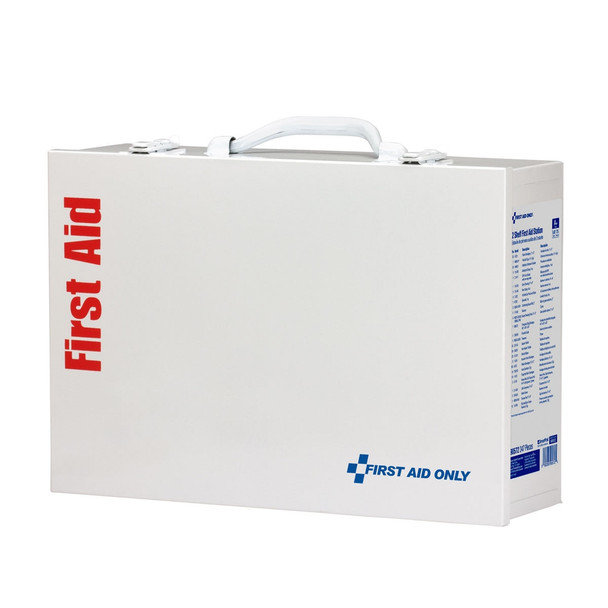 First 75 Person 2 Shelf First Aid Metal Cabinet – ANSI A+, Type I & II, with Medications, ANSI 2015 Compliant