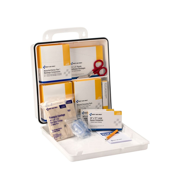 First 50 Person National Standard Bus First Aid Kit – Plastic Case, Weatherproof Case, Weatherproof Plastic