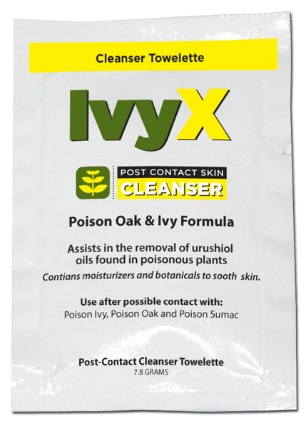 First IvyX Post-Contact Cleanser Packets – 25 Per Box, Apply After Contact with Poison Oak