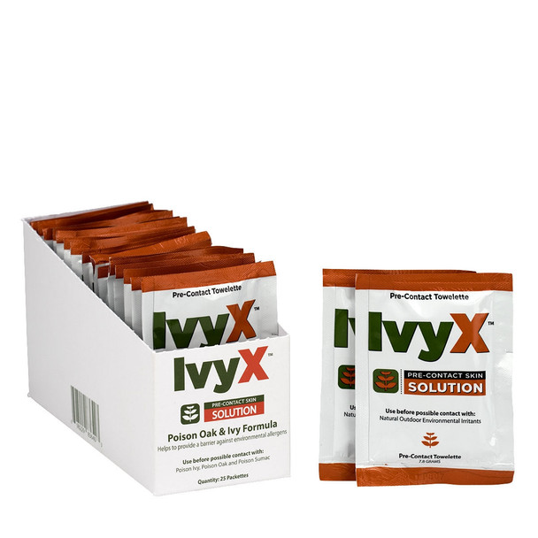 First IvyX Pre-Contact Lotion Packets – 25 Per Box. Poison Oak & Ivy Formula, For Workplace First