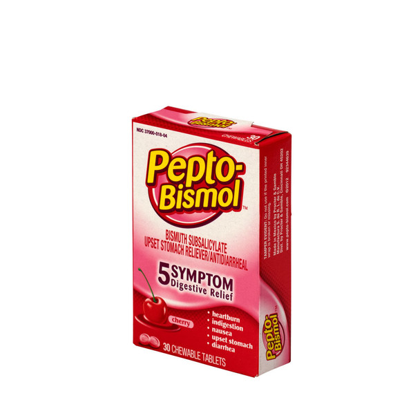 First Pepto Bismol – Package of 30 Chewable Tablets, Original Flavor, 30 per box, 5 Symptom Relief: Nausea