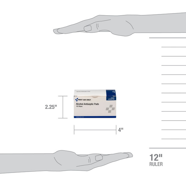 First Alcohol Wipes – 100 Per Box, Single-Use, For Workplace First Aid and Injury Care, For Workplace First
