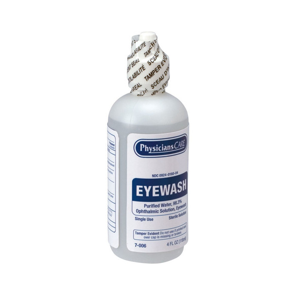First PhysiciansCare Eye Wash Solution – 48 per case, Sterile Isotonic Buffered Solution (Net Weight 4 Fl Oz