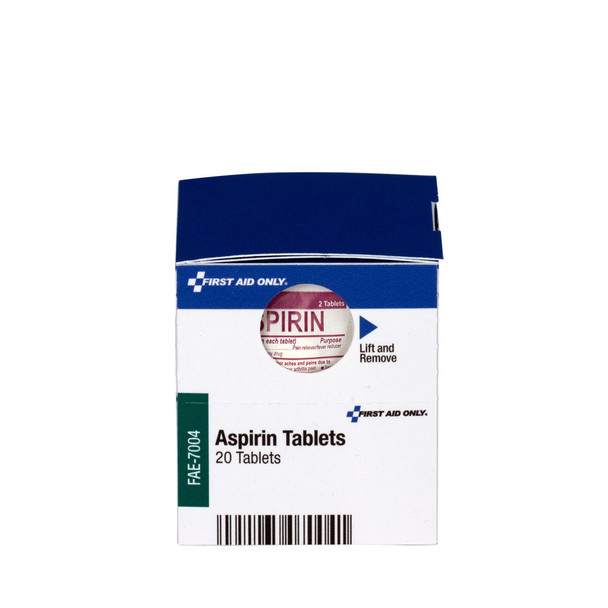 First SmartCompliance Refill Aspirin – 2 Tablets per Packet, 10 Packets per Box, For Workplace First