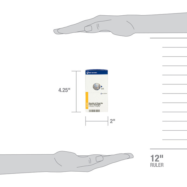 First SmartCompliance Refill 5 Knuckle & 5 Fingertip Fabric Bandages – 10 Per Box, Non-Stick Pad