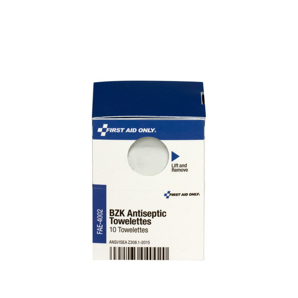 First SmartCompliance Refill BZK Antiseptic Wipes – 10 Per Box, Single-Use, For Workplace First