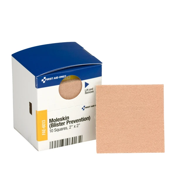 First SmartCompliance Refill 2"x2" Moleskin Blister Prevention – 10 per Box, 2" x 2", For Workplace First