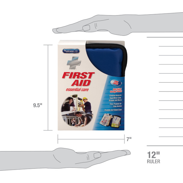 First First Aid Essential Care Soft Sided First Aid Kit – 195 Pieces, For Workplace First Aid and Injury Care