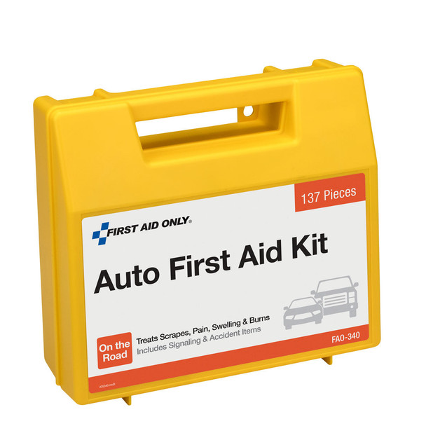 First Vehicle First Aid Kit – 138 Piece, Plastic Case, 12 per case, For Workplace First Aid and Injury Care