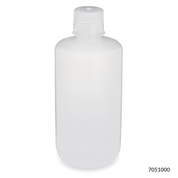 Globe Bottles, Diamond RealSeal, Narrow Mouth Boston Round, PP with PP Closure, 1000mL, 6/Pack
