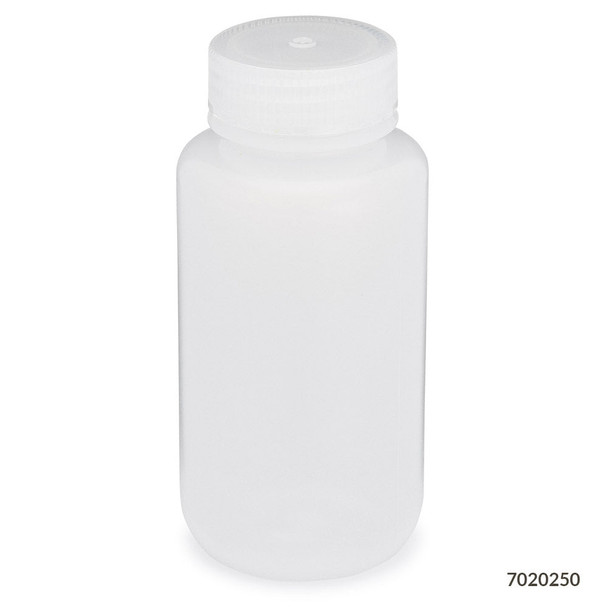Globe Bottles, Diamond RealSeal, Wide Mouth, Round, Ldpe with PP Closure, 250mL, 12/Pack – 12/bg