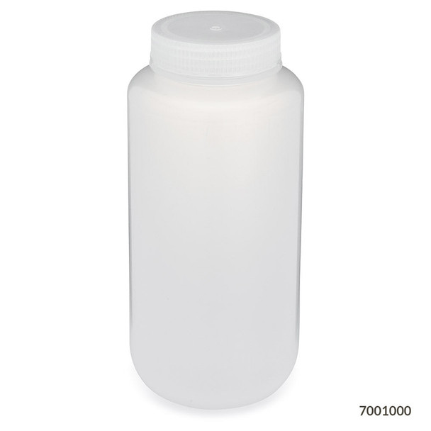 Globe Bottles, Diamond RealSeal, Wide Mouth, Round, PP with PP Closure, 1000mL, 6/Pack – 6/bg