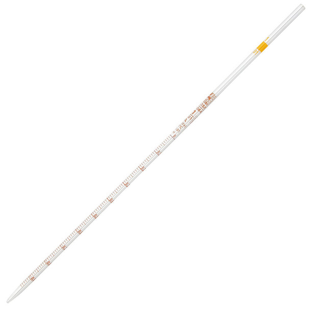 Globe 1mL Serological Pipette – Globe Glass, Reusable, Class A, 0.01 Graduations, Yellow Band