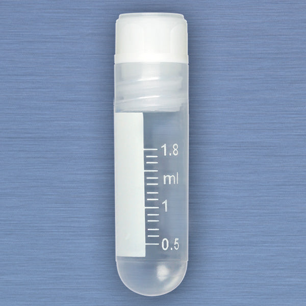 Globe CryoClear Vials – TPE, Printed Graduations, Internal Threads, Round Bottom, For Laboratory Testing