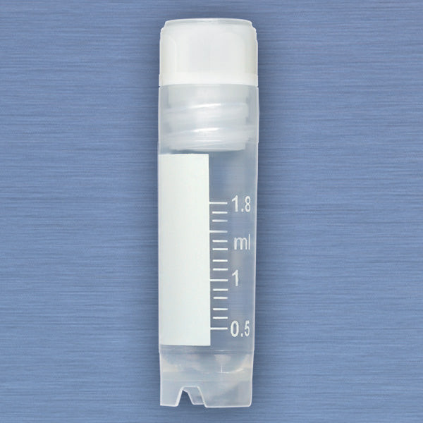 Globe CryoClear Vials – TPE, Printed Graduations, Self-Standing, Internal Threads, Round Bottom