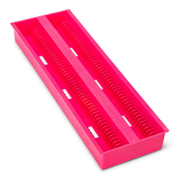 Globe Slide Draining Tray – 100-Place for Up to 200 Slides, ABS, Pink, 100-Place Capacity, 12 per case