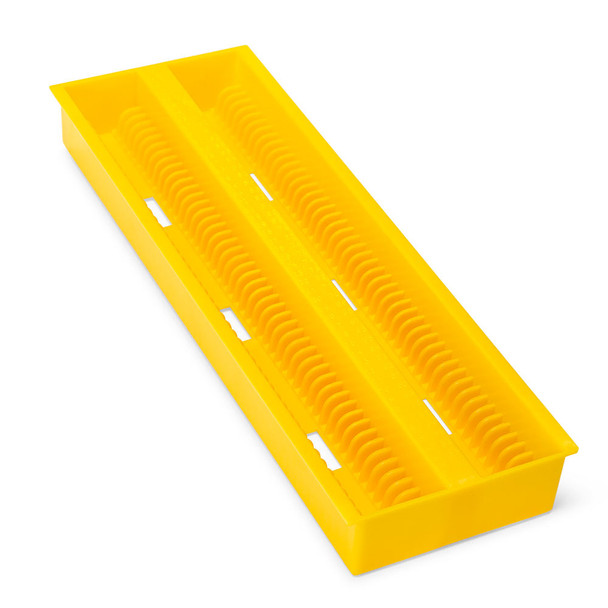 Globe Slide Draining Tray – 100-Place for Up to 200 Slides, ABS, Yellow, 100-Place Capacity
