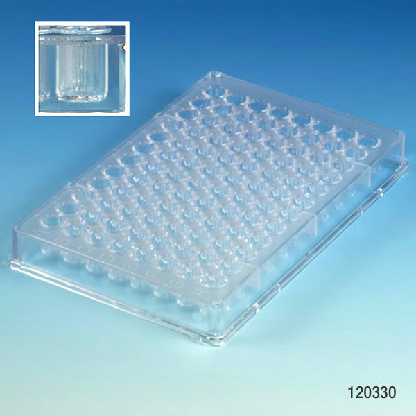 Globe Microtitration Plate – 96-Well, Flat Bottom, PS, Individually Wrapped, 50 per case, 96-Well