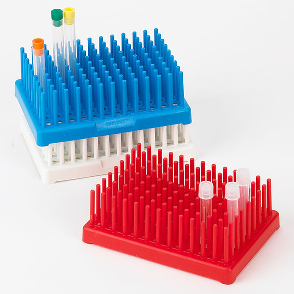 Globe Peg Tube Rack – Reinforced PP, 17mm, 50-Place , Blue, 66 Pegs, 50-Place Capacity, 2 per pack