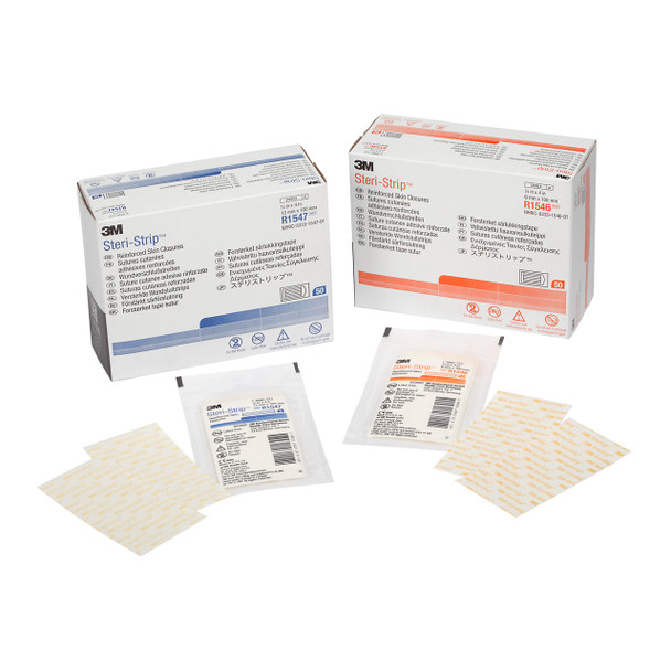 Solventum 3m Steri-Strip Reinforced Adhesive Skin Closures – 4 in x 3 in, 4 in x 4 in, Breathable