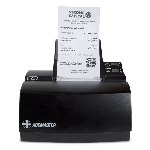 Addmaster, IJ7202, Printer, Inkjet, Receipt/Validation, USB, AFP, AGP, Covered Roll, Mfr Warranty - 2 Year Depot