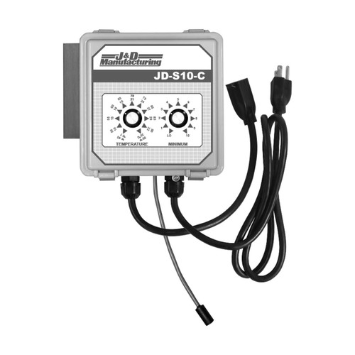 J&D Manufacturing JDS10-C Automatic Temperature Adjustable Variable Speed Control, 1 Foot Temperature Probe And 8 Foot Cord, 115V, 12A