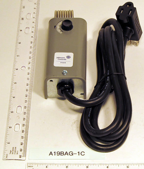 Johnson Controls A19BAG-1C 120v SPST Plug In Portable Heater Thermostat 35-95F W/6' Cord