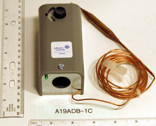 Johnson Controls A19ADB-1C Remote Bulb Temperature Control W/manual Reset 100/240f; Knob Adj; 6' Cap