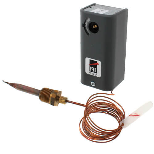 Johnson Controls A19AAB-26C 120/208/240V SPST Remote Bulb Temperature Control With 6' Cap. 100-240F, Fixed D