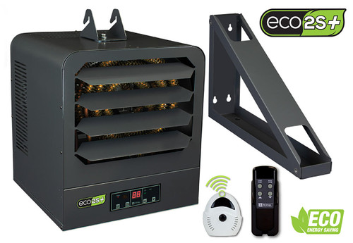 King Electric KB2012-1-ECO2S-PLUS Electric Garage Heater, Remote Sensor, Fuse Block, 12 KW, 208V/1Ph